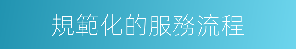 規範化的服務流程的同義詞