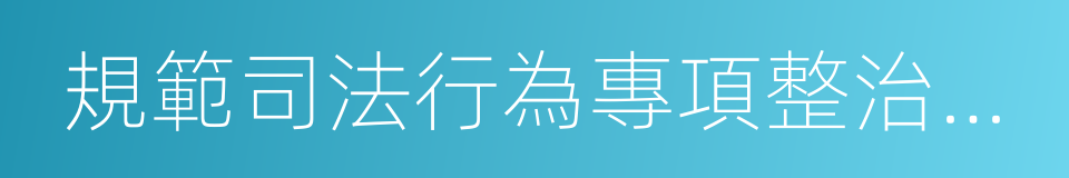 規範司法行為專項整治工作的同義詞