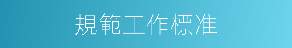 規範工作標准的同義詞