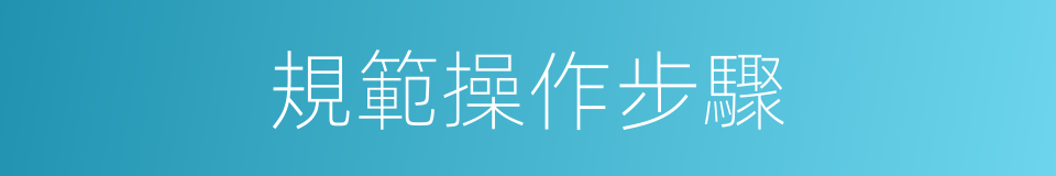 規範操作步驟的同義詞