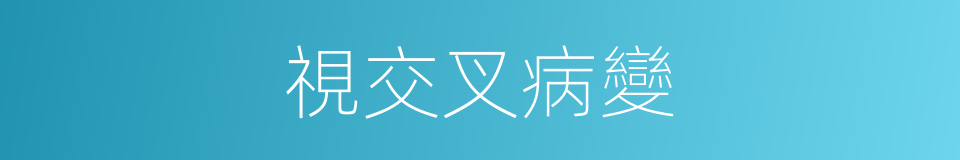 視交叉病變的同義詞