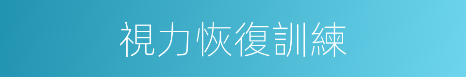 視力恢復訓練的同義詞