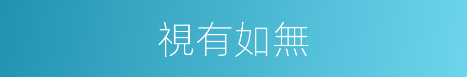 視有如無的意思