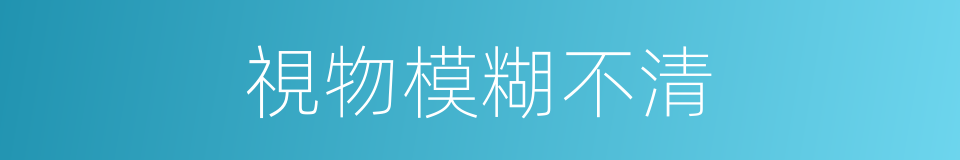 視物模糊不清的同義詞