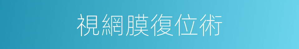 視網膜復位術的同義詞