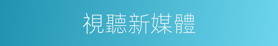 視聽新媒體的同義詞