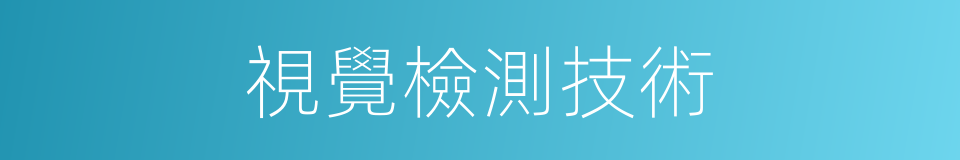 視覺檢測技術的同義詞