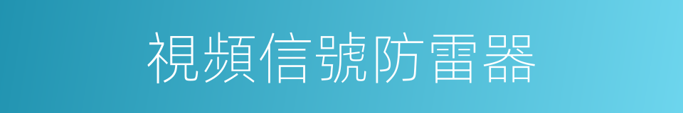 視頻信號防雷器的同義詞