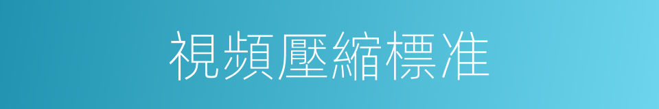 視頻壓縮標准的同義詞