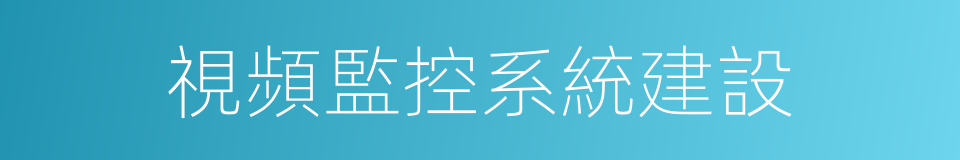 視頻監控系統建設的同義詞