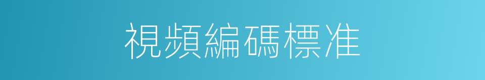 視頻編碼標准的同義詞