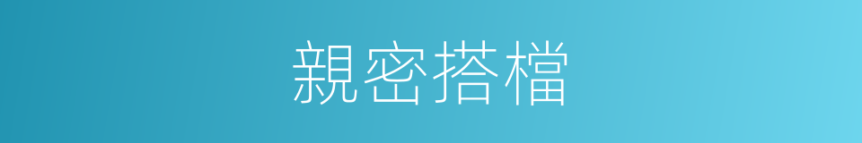 親密搭檔的同義詞