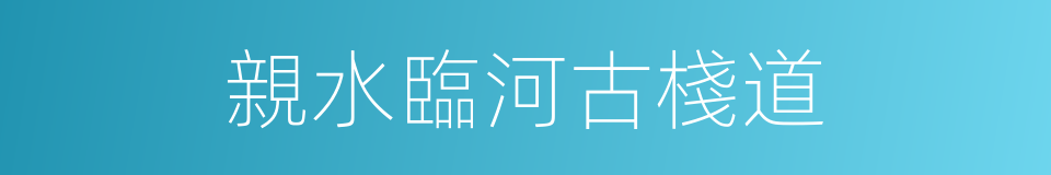 親水臨河古棧道的同義詞
