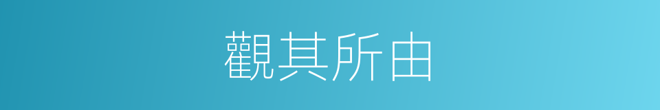 觀其所由的意思