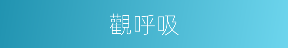 觀呼吸的同義詞