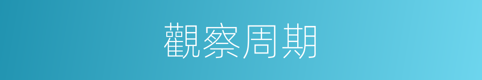 觀察周期的同義詞