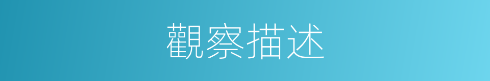 觀察描述的同義詞
