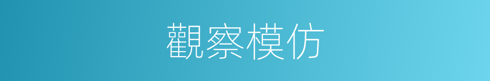觀察模仿的意思