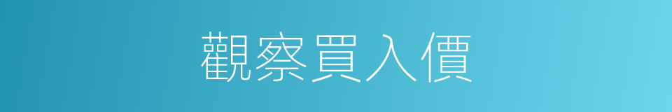 觀察買入價的同義詞