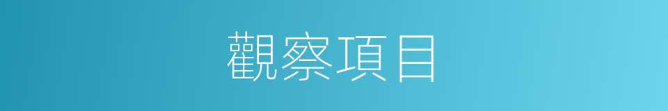 觀察項目的同義詞