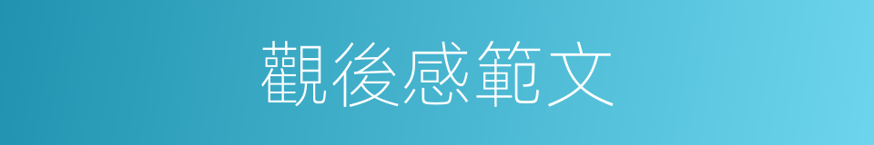 觀後感範文的同義詞