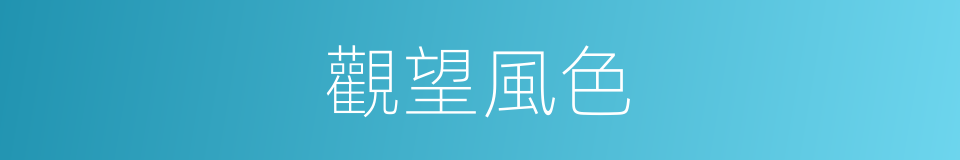 觀望風色的意思
