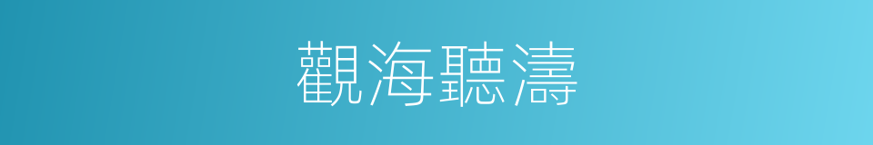 觀海聽濤的意思