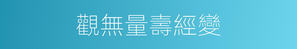 觀無量壽經變的同義詞