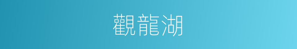 觀龍湖的同義詞