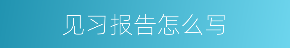 见习报告怎么写的同义词