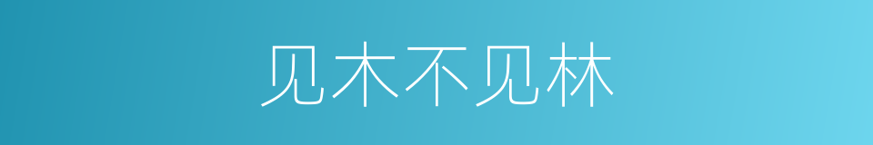 见木不见林的意思