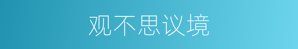 观不思议境的同义词