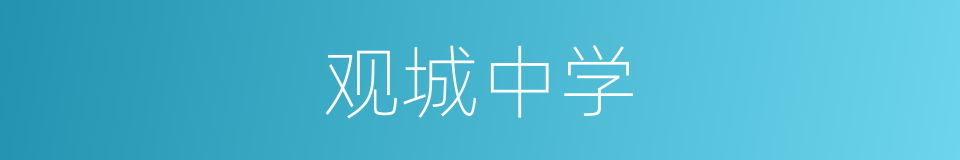 观城中学的同义词