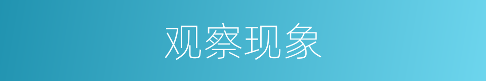 观察现象的同义词