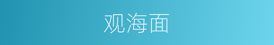 观海面的同义词