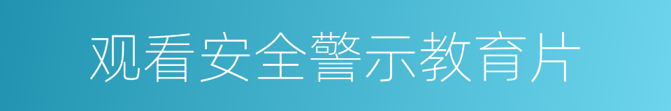 观看安全警示教育片的同义词