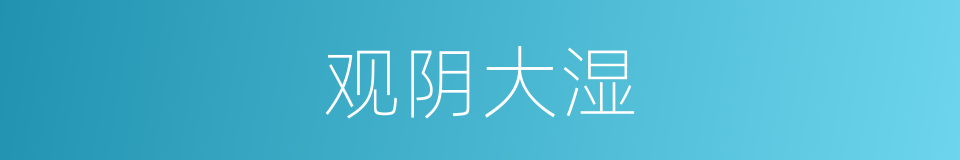 观阴大湿的同义词