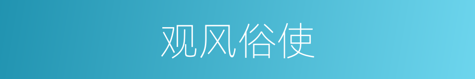 观风俗使的同义词