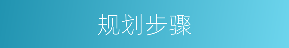 规划步骤的同义词