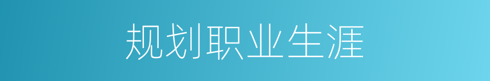 规划职业生涯的同义词