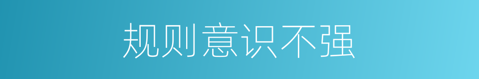 规则意识不强的同义词