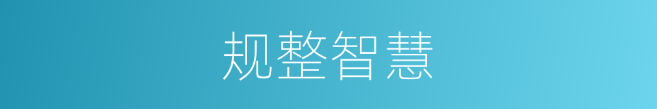 规整智慧的同义词