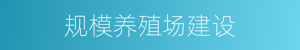 规模养殖场建设的同义词