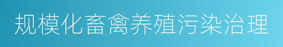 规模化畜禽养殖污染治理的同义词