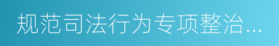 规范司法行为专项整治工作的同义词