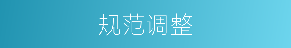 规范调整的同义词