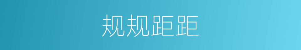 规规距距的同义词