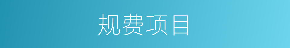 规费项目的同义词