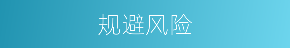 规避风险的意思