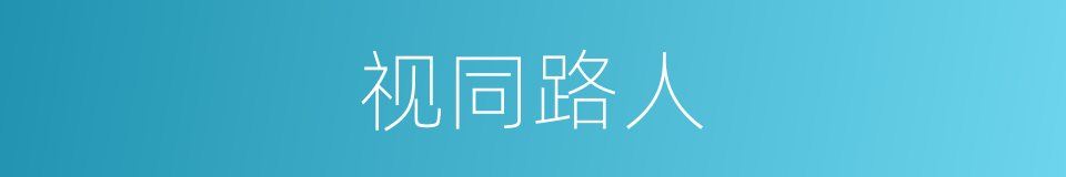 视同路人的意思